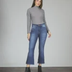 ART. 153 | CROP SEMI OXFORD STONE CON TAJO EN BOTA ELASTIZADO