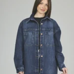 ART. 408 | CAMISA OVERSIZE AZUL CON ABERTURA LATERAL RÍGIDO