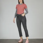 ART. 409 | CROP NEGRO HUMO BOTA DEFLECADO ELASTIZADO