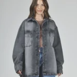 ART. 419 | CAMISA OVERSIZE GRIS CON ABERTURA LATERAL RÍGIDO