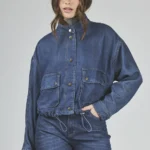 ART. 442 | CAMPERA BOMBER AZUL C/ELASTICO EN CINTURA RIGIDO
