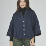 ART. 468 | CAMISA AZUL DARK MANGA 3/4 RIGIDA