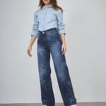 ART. 498 | WIDE LEG AZUL CON ESTAMPADO RIGIDO