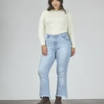 ART. 822 | CROP SEMI OXFORD CELESTE CLÁSICO DEFLECADO ELASTIZADO