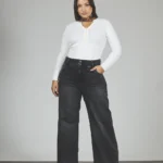 ART. 883 | BAGGY NEGRO CINTURA ANCHA CON RECORTE DEFLECADO ELASTIZADO