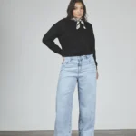ART. 894 | WIDE LEG CROP CELESTE CON RUEDO RÍGIDO