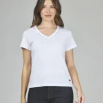 ART. A-45 | REMERA BLANCA CUELLO EN V CON BRILLOS