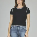 ART. A-48 | REMERA NEGRA MORLEY C/BORDES PLATEADOS