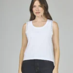 ART. A-39 | REMERA BLANCA SIN MANGA CON BRILLO