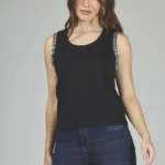 ART. A-40 | REMERA NEGRA SIN MANGA CON BRILLO