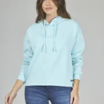 ART. A-64 | BUZO CROP CELESTE CON CAPUCHA LIBELULA