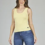 ART. A-78 | MUSCULOSA AMARILLO ESCOTE BAJO LICRA