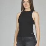 ART. A-80 | MUSCULOSA NEGRA ESCOTE CERRADO ALGODON