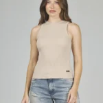 ART. A-86 | MUSCULOSA BEIGE ESCOTE CERRADO ALGODON