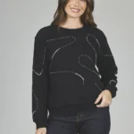 ART. A-61 | BUZO NEGRO CON BRILLO EN ONDAS